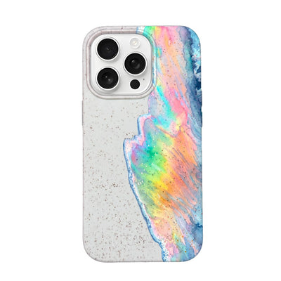 iPhone 16 pro max Hülle - Regenbogen Welle weiß - "WaveOfPride" - nachhaltig