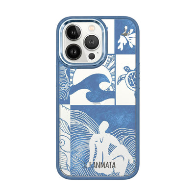 iPhone 13 pro case - Line Art Ocean - "Waves of Balance" - sustainable