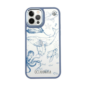 iPhone 12 pro hoesje - walvisblauw - "WhaleLife" - duurzaam 