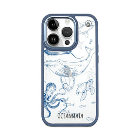 iPhone 14 pro max hoesje - walvisblauw - "WhaleLife" - duurzaam 