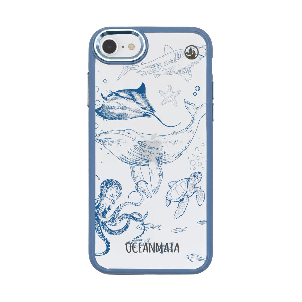 iPhone SE/7/8 hoesje - Walvisblauw - "WhaleLife" - Duurzaam 