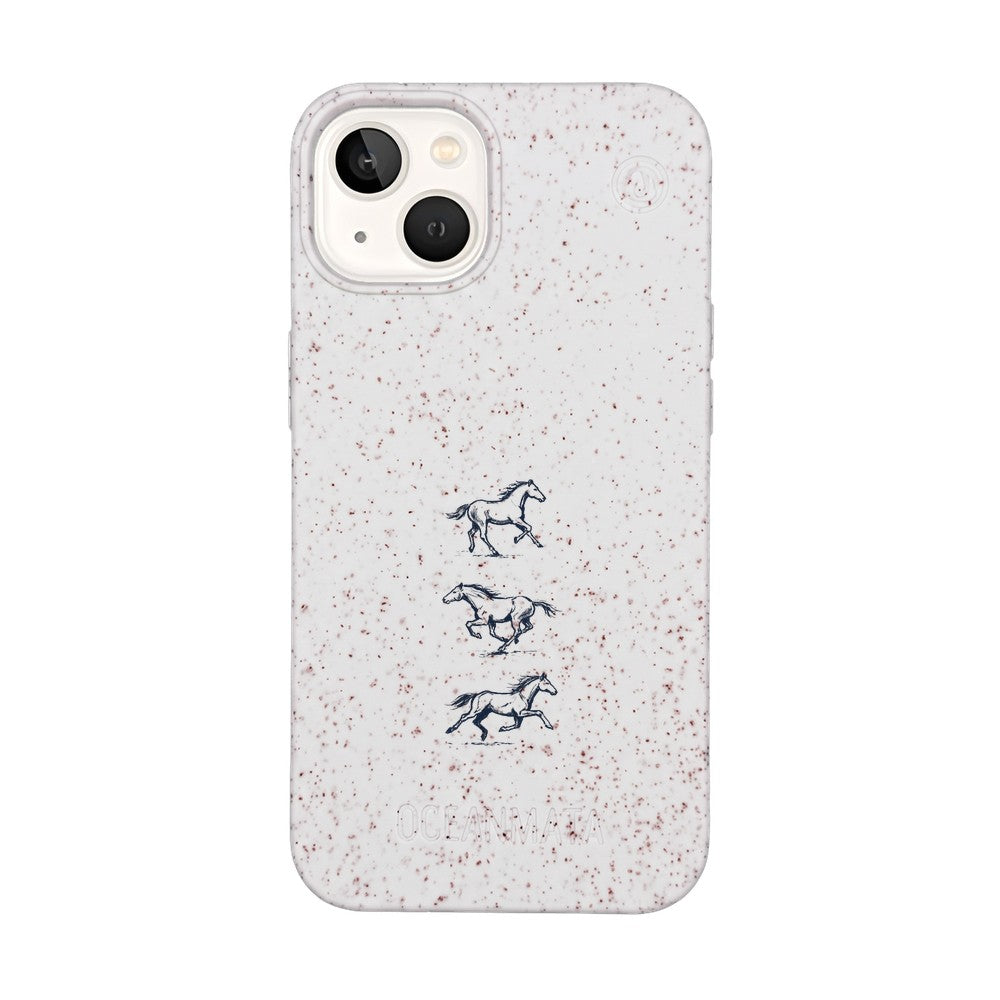 iPhone 13 Hülle - Pferd weiß - "wild" - nachhaltig