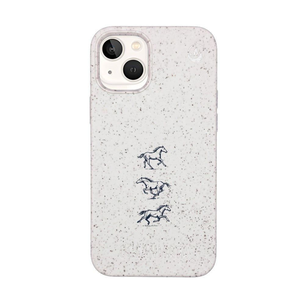 iPhone 13 mini Hülle - Pferd weiß - "wild" - nachhaltig