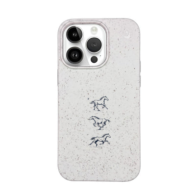 iPhone 14 pro max Hülle - Pferd weiß - "wild" - nachhaltig