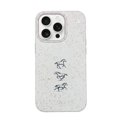 iPhone 16 pro max Hülle - Pferd weiß - "wild" - nachhaltig