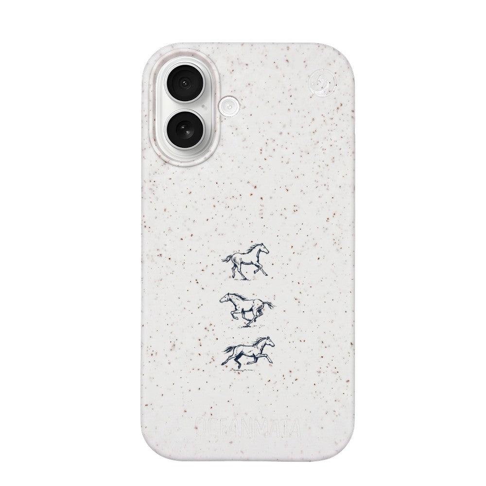 iPhone 17 Hülle - Pferd weiß - "wild" - nachhaltig