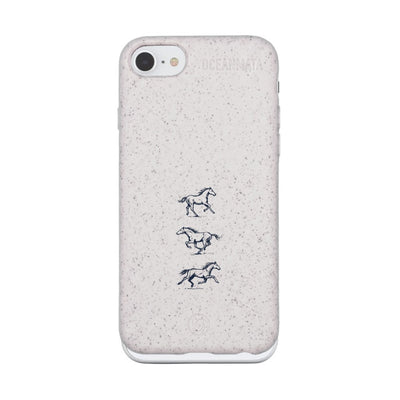 iPhone SE/7/8 Hülle - Pferd weiß - "wild" - nachhaltig