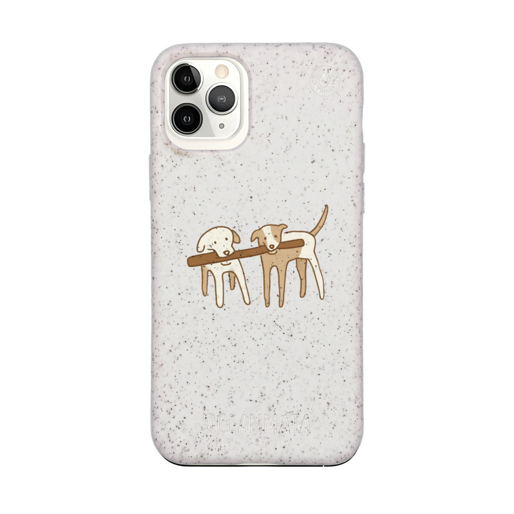 iPhone 11 pro Case - Dogs white - "Woof" - sustainable