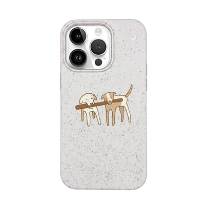 iPhone 14 pro Hülle - Hunde weiß - "Wuff" - nachhaltig