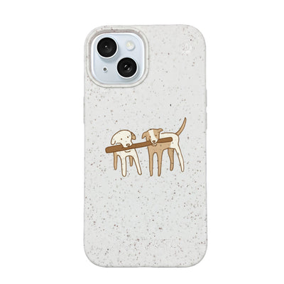 iPhone 15 Hülle - Hunde weiß - "Wuff" - nachhaltig