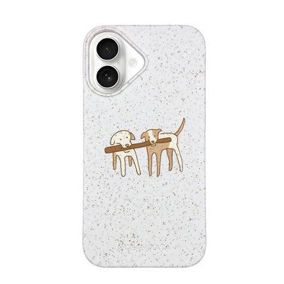 iPhone 16 Case - Dogs white - "Woof" - sustainable